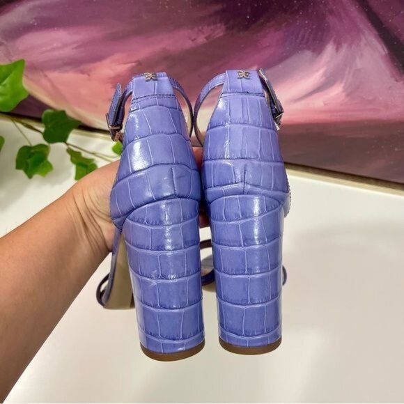Sam Edelman Yaro Block Heel Ankle Strap Sandals in Dusty Violet Size 8 - Picture 9 of 11